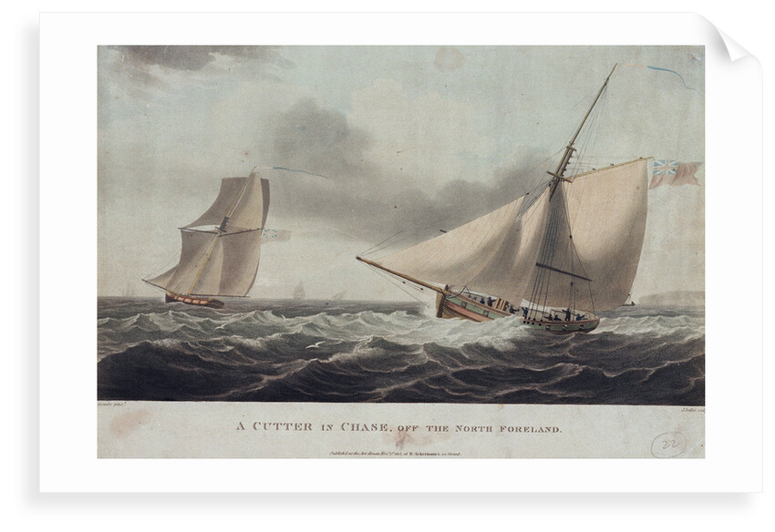 A cutter in chase, off the North Foreland by Thomas Whitcombe