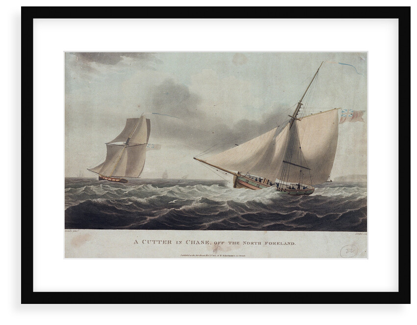 A cutter in chase, off the North Foreland by Thomas Whitcombe