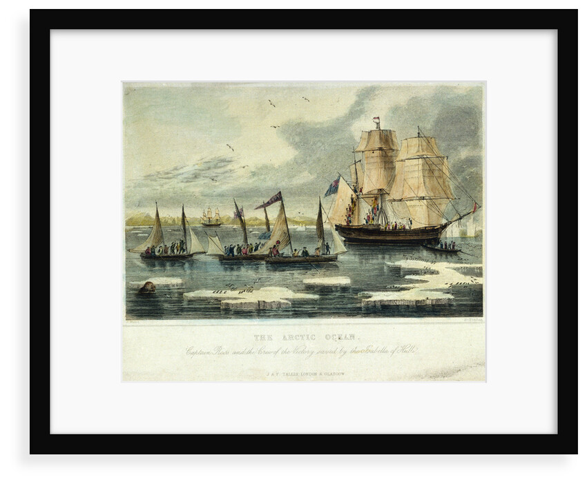 The Arctic ocean Captain Ross and the crew of the 'Victory' saved by the 'Isabella' of Hull by J. Ross