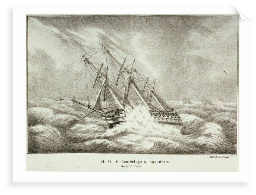 HMS 'Cambridge' and squadron, 2-3 December 1840 by Brocktorff