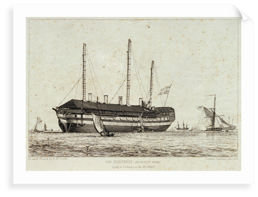 The 'Hastings' lying in the Medway by Edward William Cooke