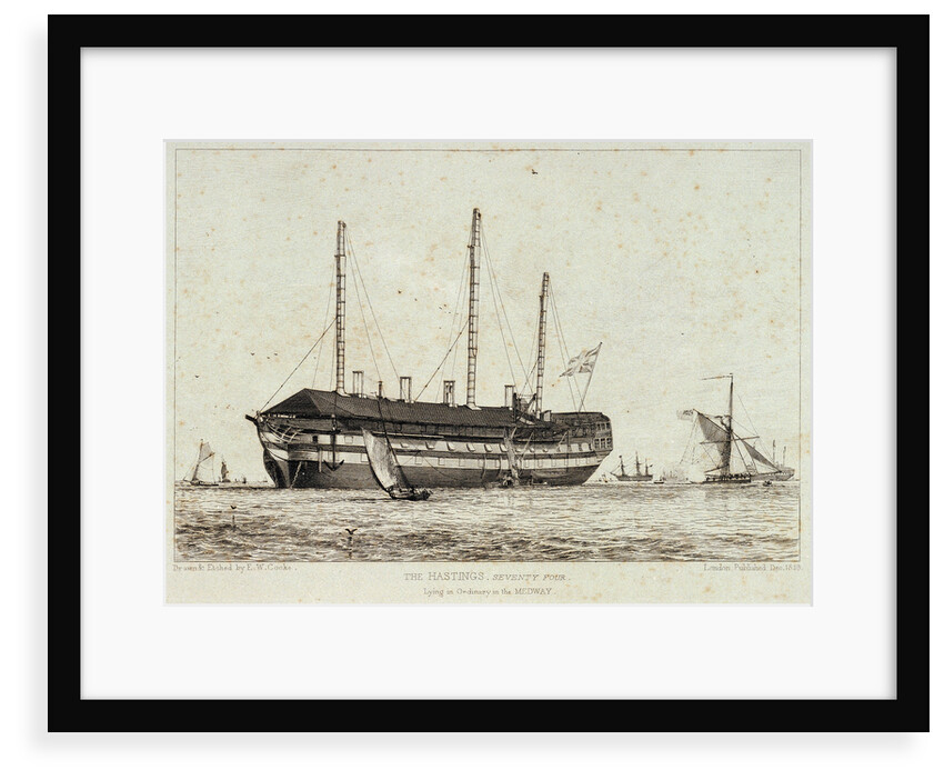 The 'Hastings' lying in the Medway by Edward William Cooke