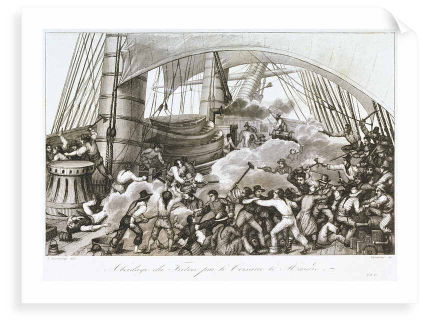 Abordage du Triton par le Corsaire le Hasard. France Maritime by I. Garneray