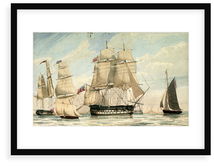 HMS 'Ganges' leaving Spithead on the 8 August 1826 by unknown