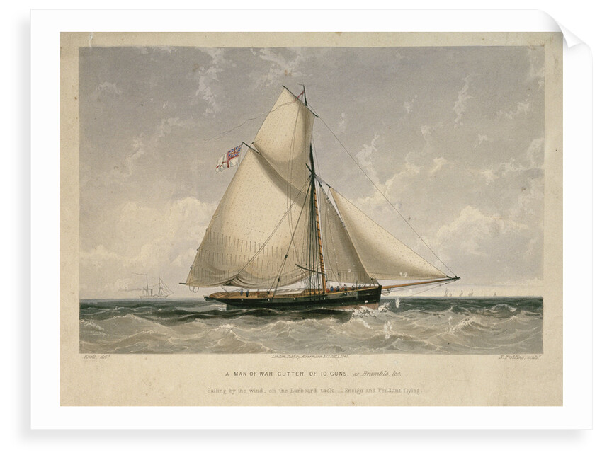 A man-of-war cutter of 10 guns by William Adolphus Knell
