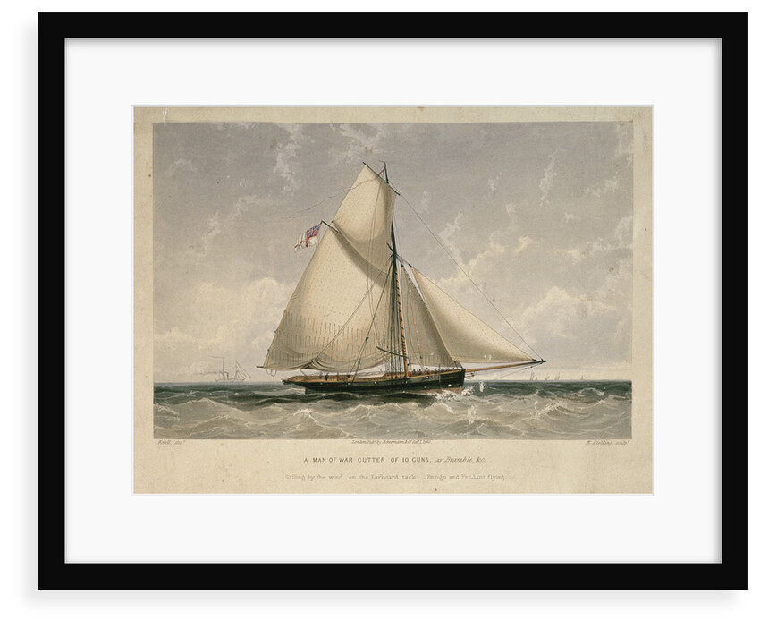 A man-of-war cutter of 10 guns by William Adolphus Knell