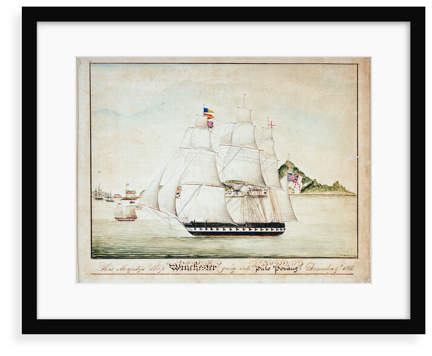 HMS 'Winchester' going into Pulo Penang, 9 December 1835 by unknown
