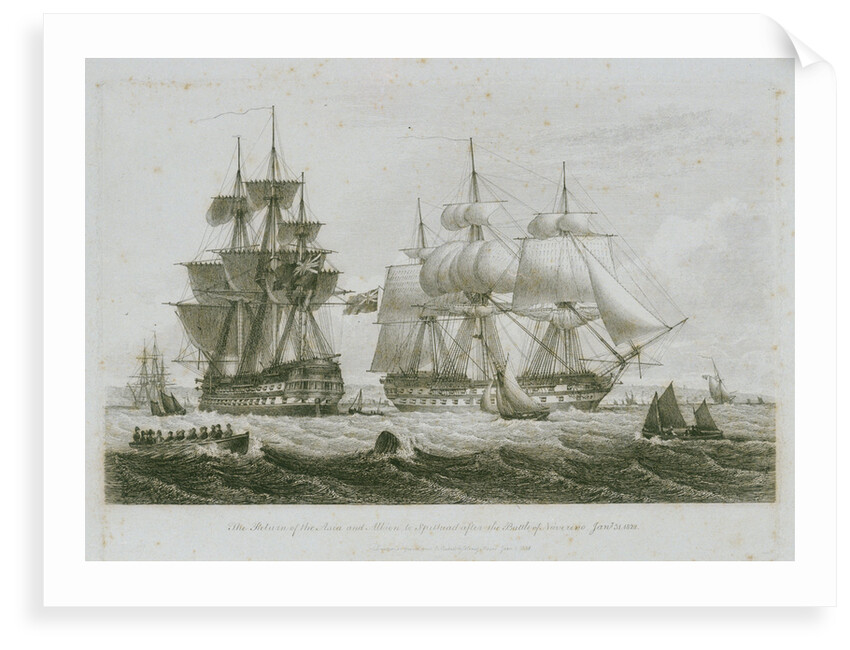 The return of the 'Asia' and 'Albion' to Spithead after the Battle of Navarino, 31 January 1828 by Henry Moses