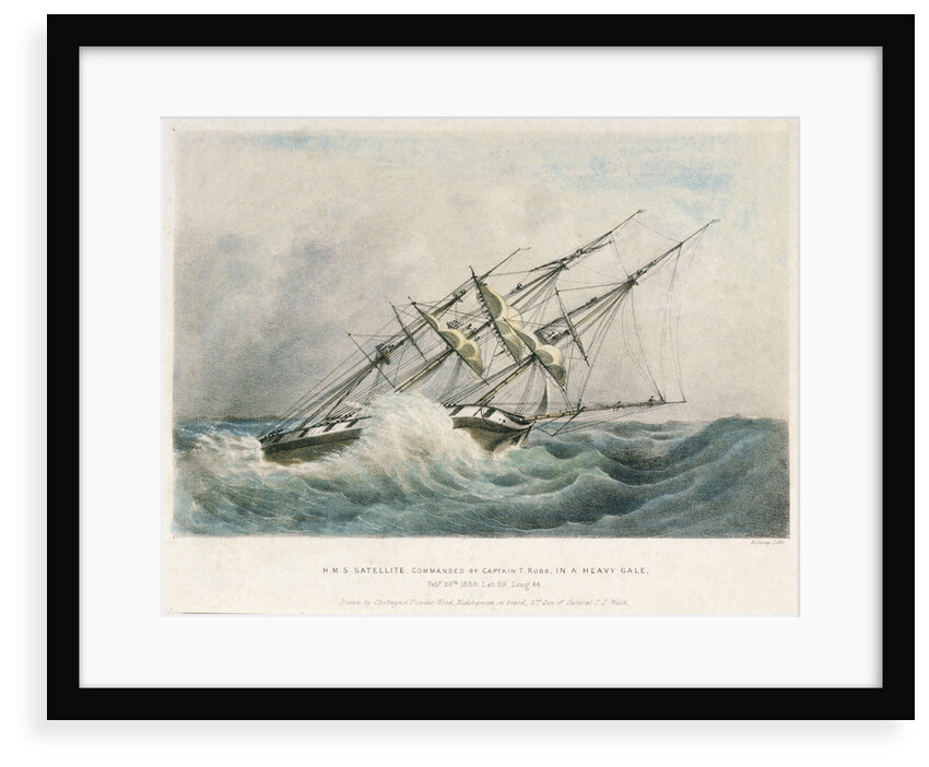 HMS 'Satellite' in a heavy gale, 28 February 1838 by Chetwynd Plowden Wood
