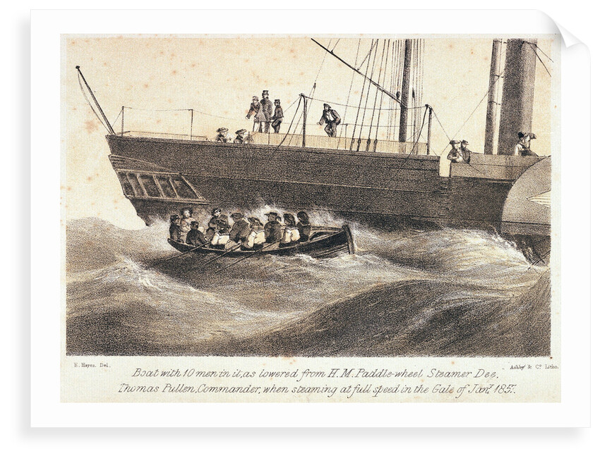 Boat lowered from HM Paddle-Wheel Steamer 'Dee' by Edwin Hayes