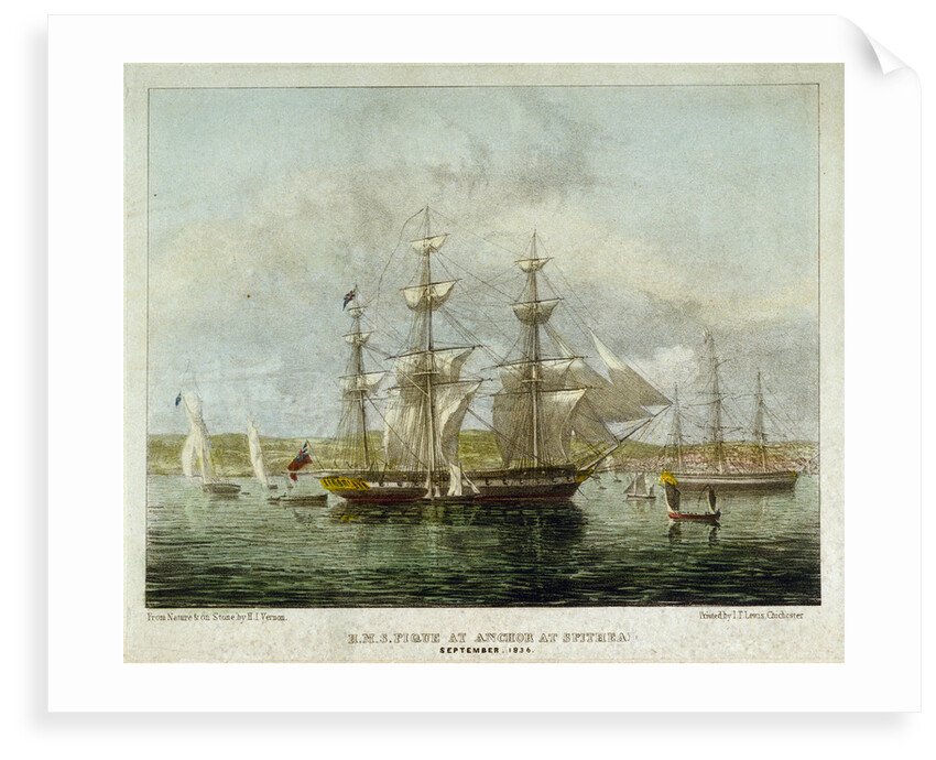 HMS 'Pique' at Anchor at Spithead September, 1836 by H. John Vernon