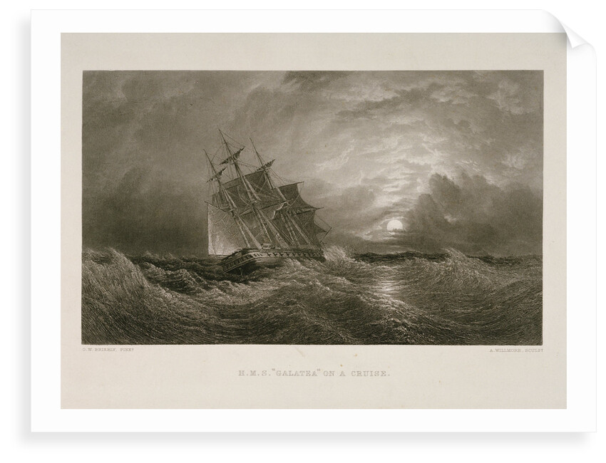 HMS 'Galatea' on a cruise by Oswald Walter Brierly