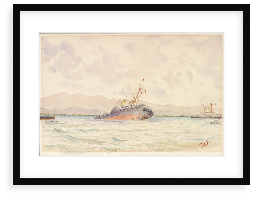 HMS 'Victoria' capsizing boats going to rescue crew by Reginald Graham Gregory