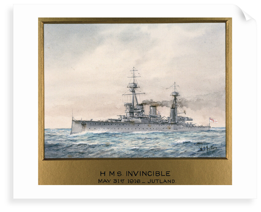 HMS 'Invincible' in Jutland, 31 May 1916 by W.J. Sutton