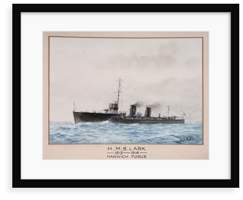 HMS 'Lark', 1913-1916, Harwich Force by W.J. Sutton