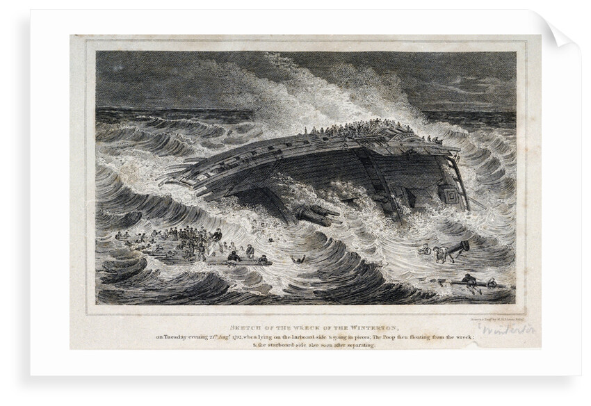 Sketch of the wreck of The Winterton, on Tuesday evening 21 August 1792 by William Home Lizars