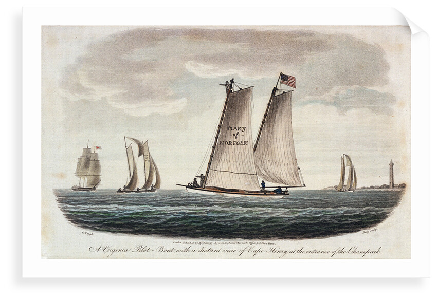 A Virginia pilot-boat with a distant view of Cape Henry at the entrance of the Chesapeake by G. T.
