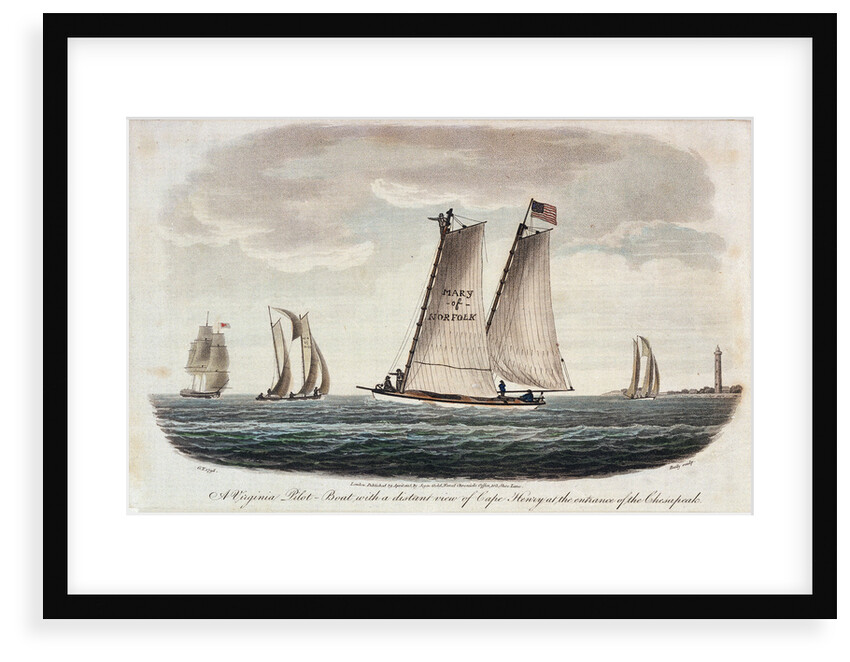 A Virginia pilot-boat with a distant view of Cape Henry at the entrance of the Chesapeake by G. T.