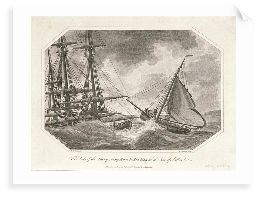 The loss of the East Indiaman 'Abergaveny' off the isle of Portland by Richard Corbould