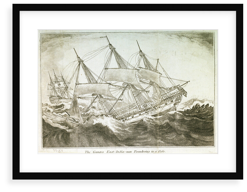 The East Indiaman 'Ganges' foundering in a gale by W.E.