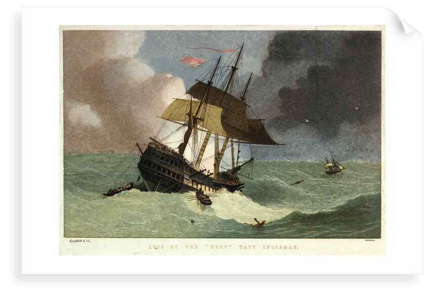 Loss of the East Indiaman 'Kent' by Kronheim & Co