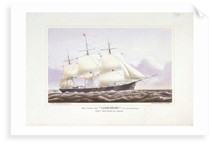 The clipper ship 'Lightning' by John R. Isaac