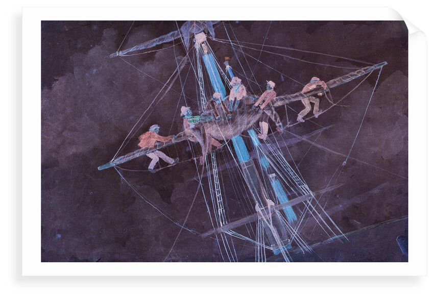 Argonaut, reefing a sail by A.J.V. Chodzco