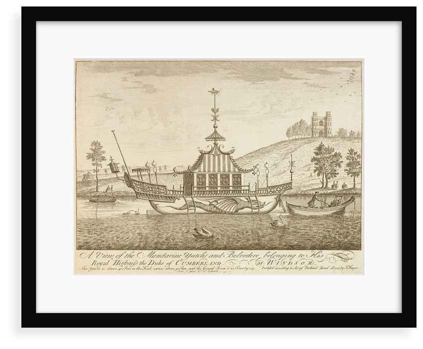 A view of the Mandarine yacht and Belvedere, belonging to His Royal Highness the Duke of Cumberland, at Windsor by J Haynes