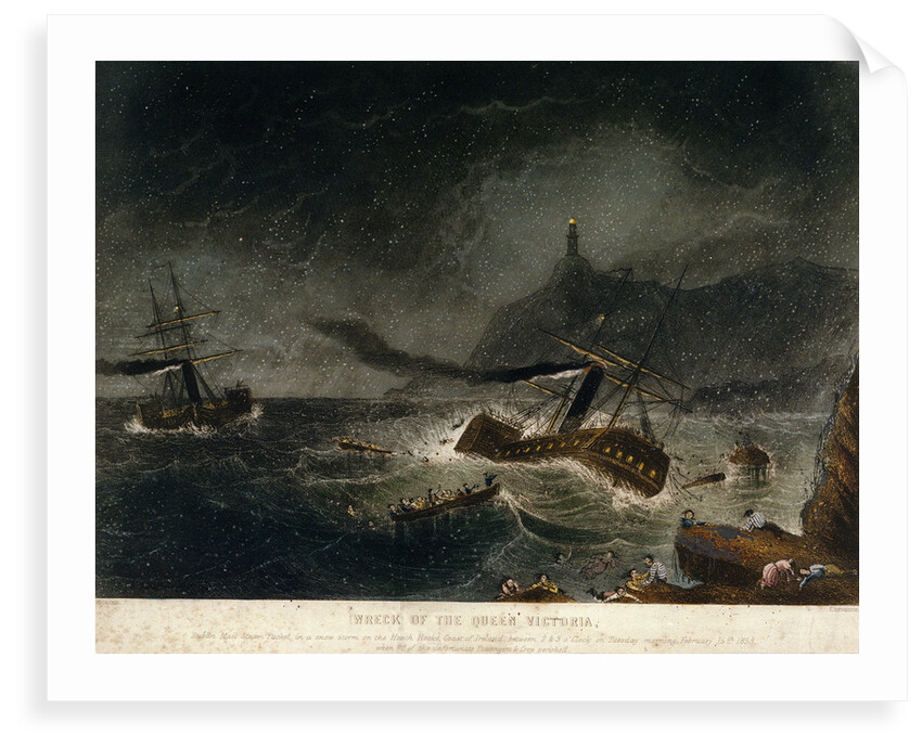 Wreck of the mail steam packet  'Queen Victoria' by Chavanne