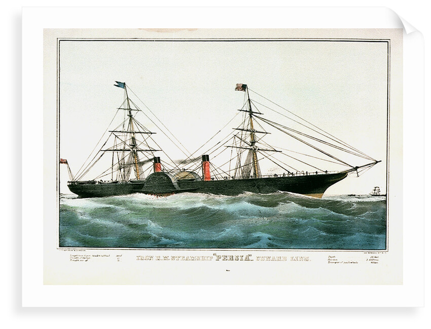 Iron R.M. Steamship 'Persia' - Cunard Line by N. Currier