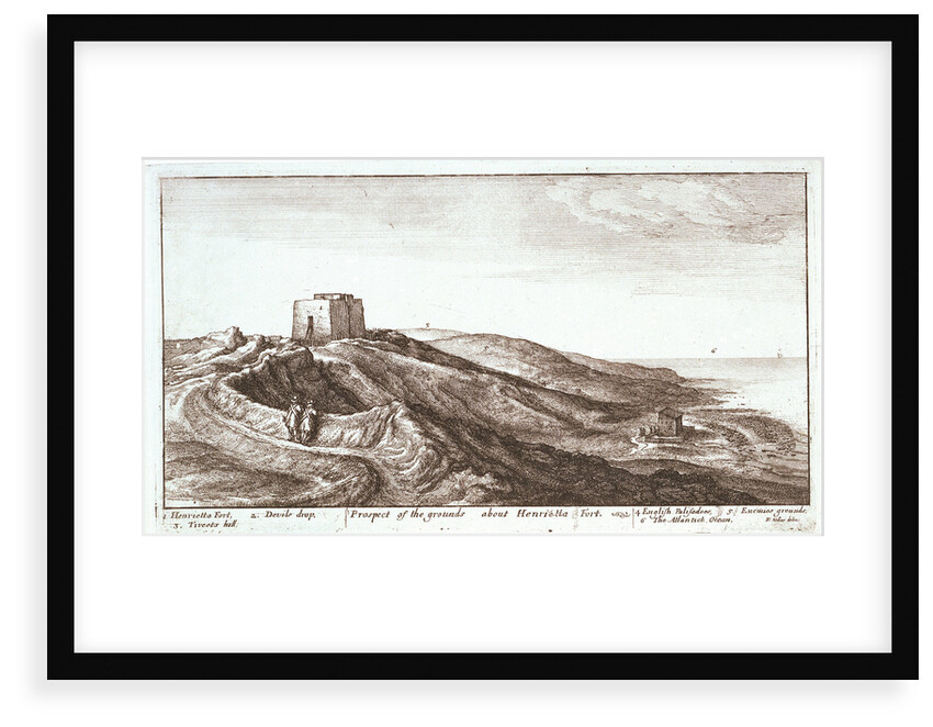 Prospect of the grounds about Henrietta Fort by Wenceslaus Hollar