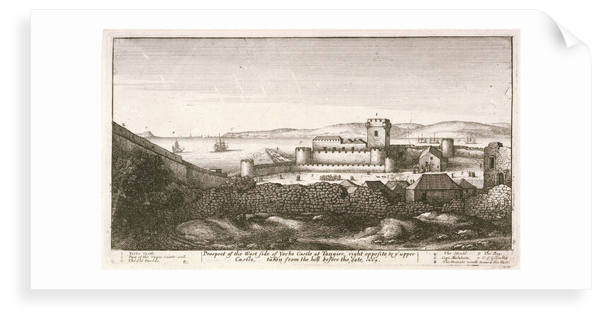 Prospect of the west side of Yorke Castle at Tangier, right opposite to y upper Castle, taken from the hill before the gate 1669 by Wenceslaus Hollar