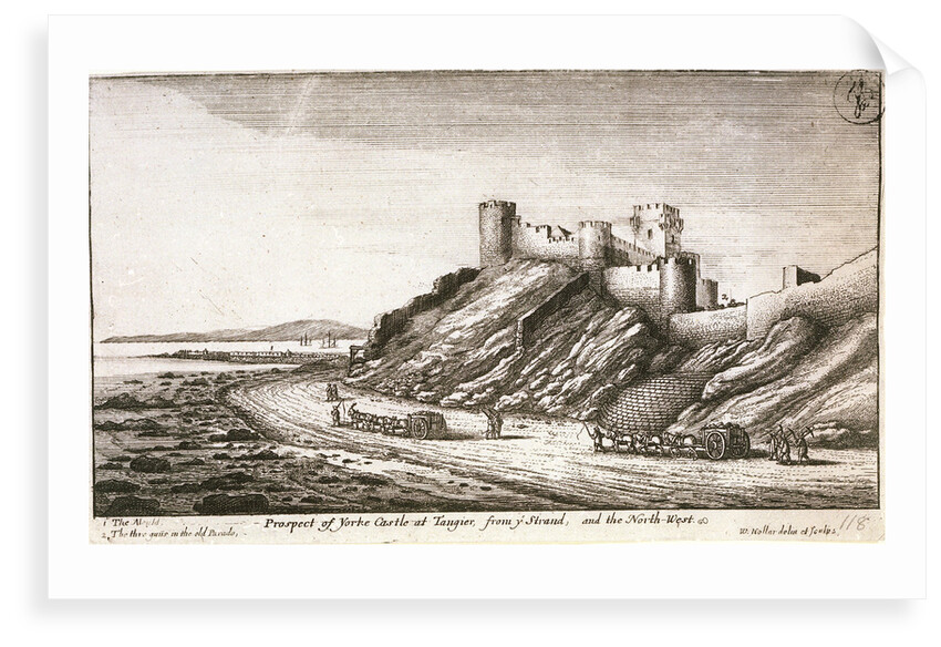 Prospect of Yorke Castle at Tangier, from y Strand, and the northwest by Wenceslaus Hollar
