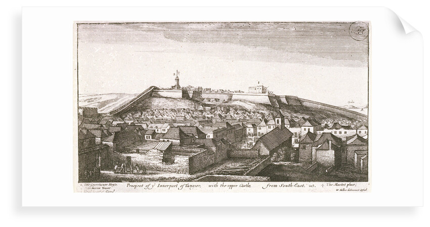 Prospect of y Innerpart of Tangier, with the upper Castle, from southeast by Wenceslaus Hollar