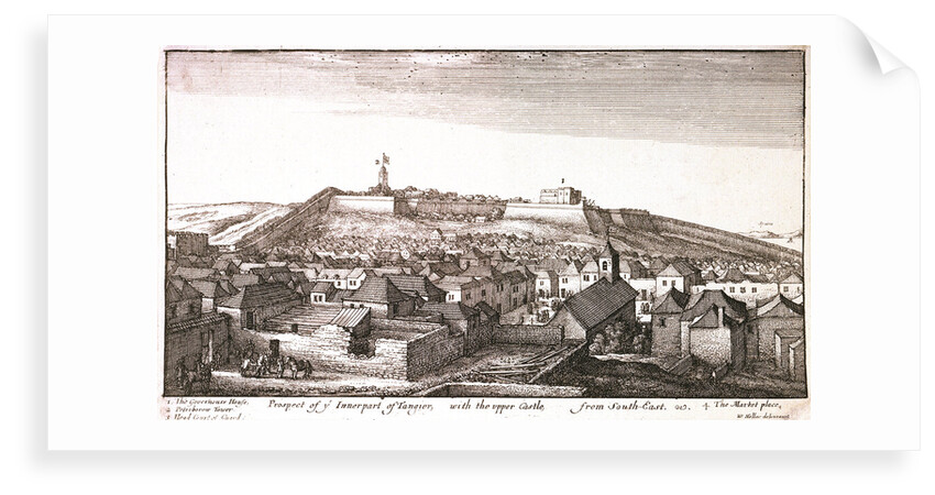 Prospect of y Innerpart of Tangier, with the upper Castle, from southeast by Wenceslaus Hollar
