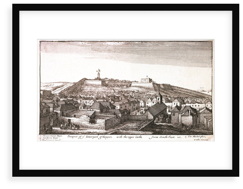 Prospect of y Innerpart of Tangier, with the upper Castle, from southeast by Wenceslaus Hollar