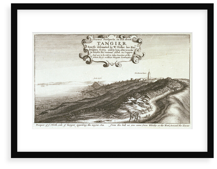 Prospect of y North side of Tangier regarding the mayne sea from the hill as you come from Whitby or the west, toward the Towne by Wenceslaus Hollar