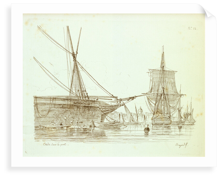 Etude dans le port. No.12 Etudes de Batimens by Mars Henry Bayard