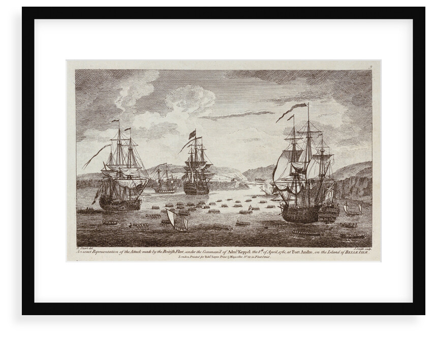Attack by the British Fleet at Port Andre, on the Island of Belle Isle, 8 April 1761 by R. Short