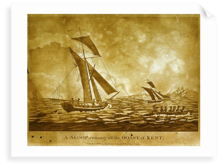 A sloop cruising off the Coast of Kent by Haines & Son
