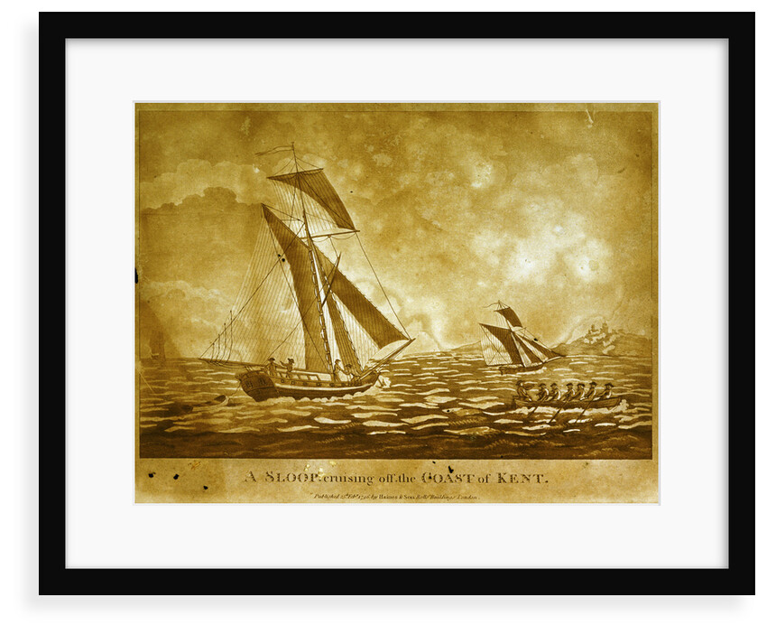 A sloop cruising off the Coast of Kent by Haines & Son