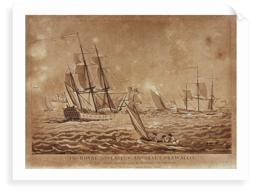 The Royal Sovereign Admiral Cornwallis sailing with a Squadron and Convoy for the West Indies, with a Brisk Gale by Haines & Son