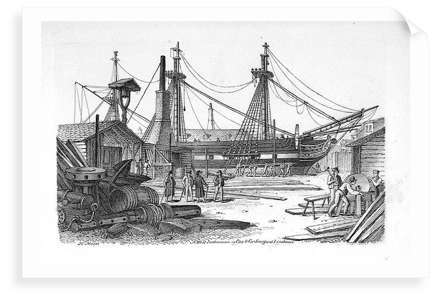 A West Indiaman in Cox & Curlin's yard Limehouse by Chatfield & Coleman