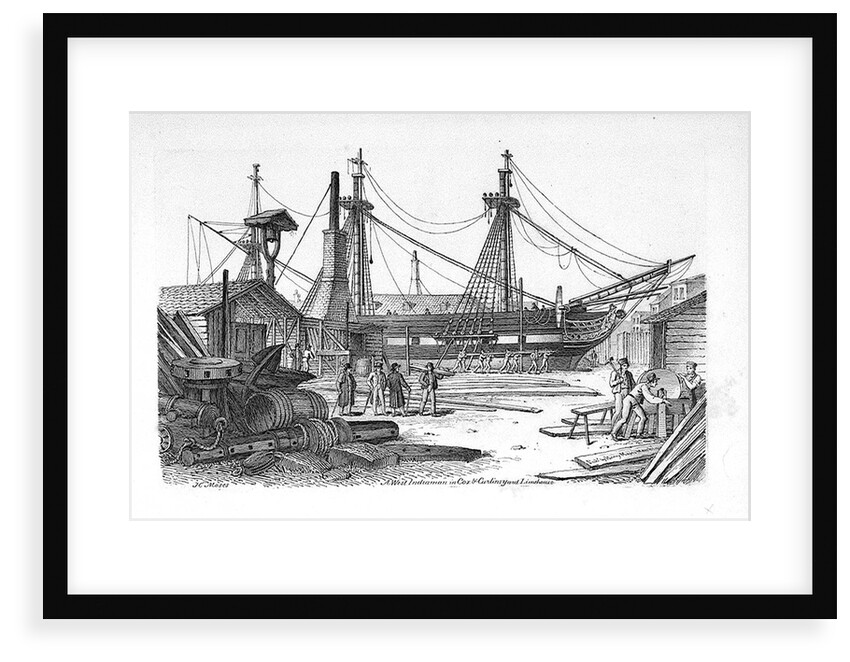A West Indiaman in Cox & Curlin's yard Limehouse by Chatfield & Coleman