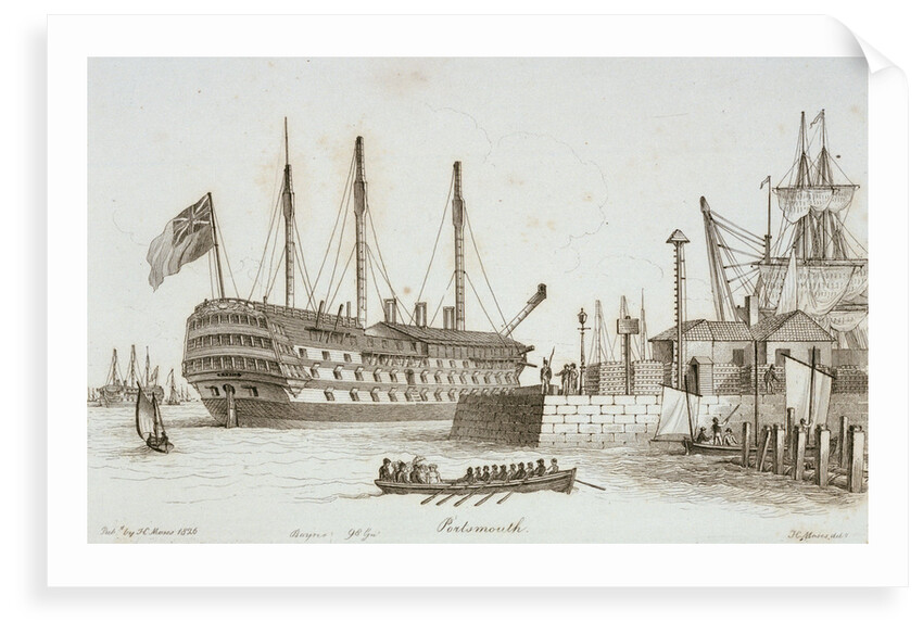 Sketches of shipping in Portsmouth harbour by Henry Moses