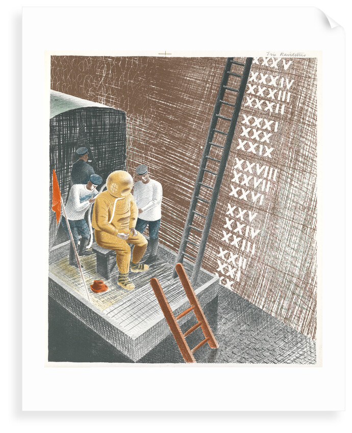 The Submarine Series: The diver by Eric Ravilious