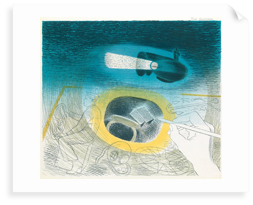 The Submarine Series: Submerged submarine by Eric Ravilious