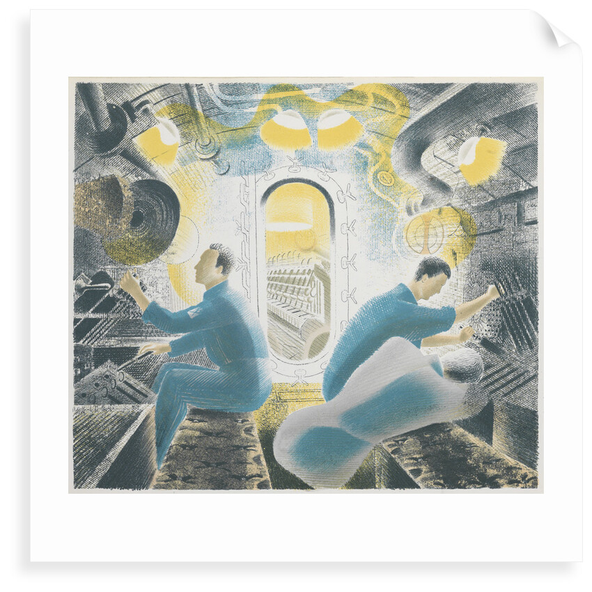 Diving controls while submerged by Eric Ravilious