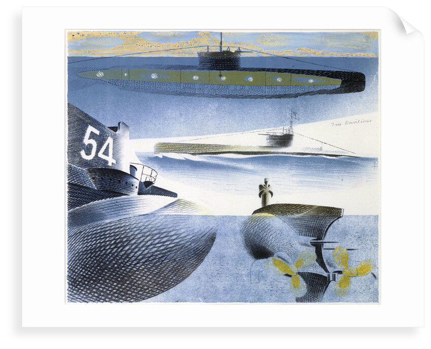 The Submarine Series: Submarine submerged by Eric Ravilious