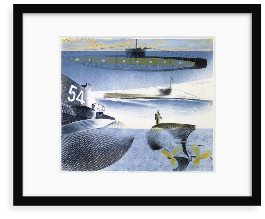 The Submarine Series: Submarine submerged by Eric Ravilious